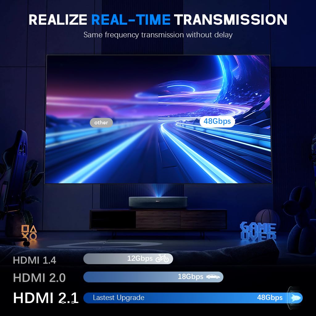 Verilux 8K HDMI Cable Ultra HD HDMI 2.1 Cable Support 8K60hz 4K120hz HDMI to HDMI Cable 16.4ft/5m Nylon Braided HDMI Cable Universal HDMI Cable for TV, Monitor, PS3/PS4, Projector Verilux 8K HDMI Cable Ultra HD HDMI 2.1 Cable Support 8K60hz 4K120hz HDMI to HDMI Cable 16.4ft/5m Nylon Braided HDMI Cable Universal HDMI Cable for TV, Monitor, PS3/PS4, Projector